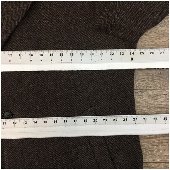 JOS A BANK Mens Tweed Overcoat Long Coat Jacket Wool Size 40S Casual Blazer - Picture 10 of 12